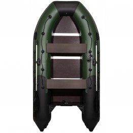 Надувная 5-местная ПВХ лодка Ривьера Максима 3800 СК (зелено-черная)